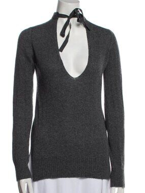 Prada Grey Cashmere Pullover with ties XS / IT 38